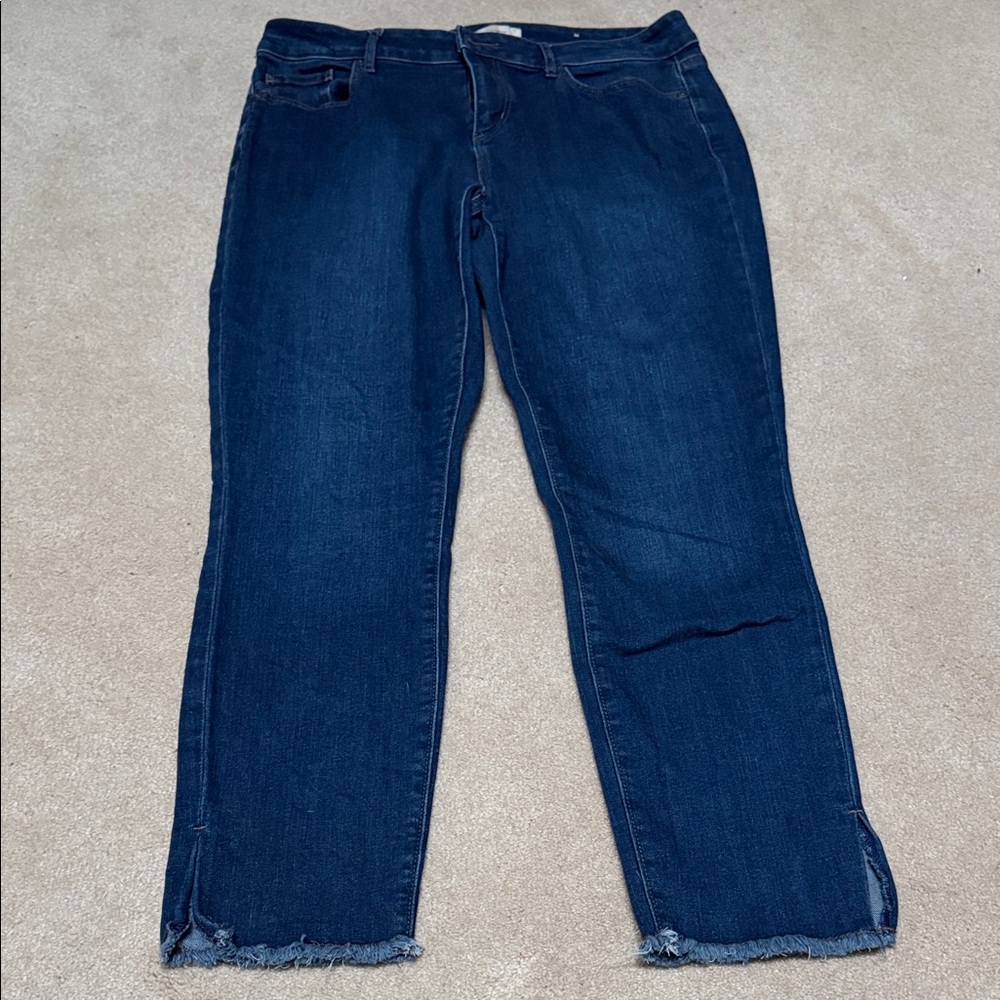 Loft Curvy Skinny Dark Blue ankle Jeans